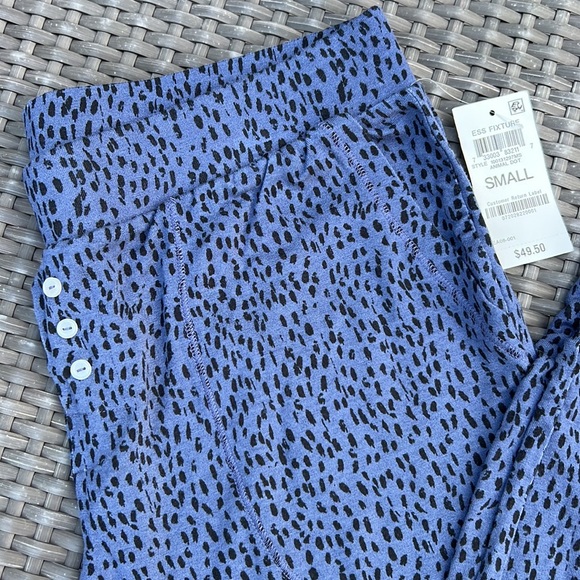 ALFANI Women's Lounge Pajama Jogger Pants Blue with Black Dots SMALL - Picture 3 of 6